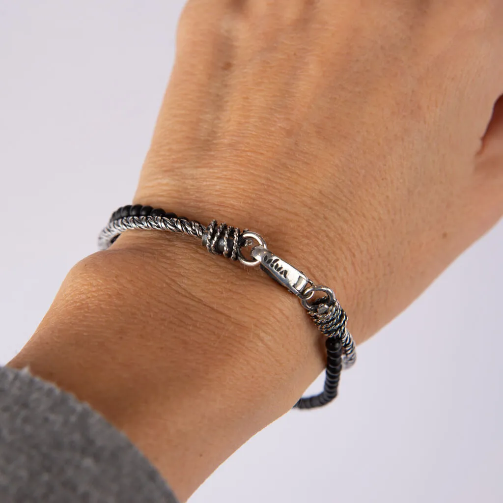 Catania Bracelet Onix & Sterling Silver