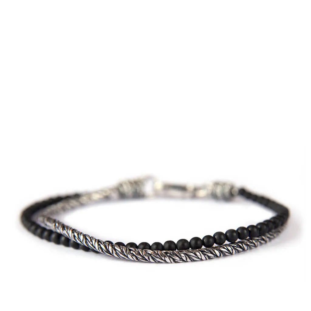 Catania Bracelet Onix & Sterling Silver