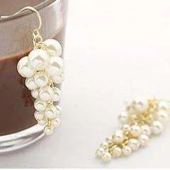 Champagne Pearl Cluster Earrings