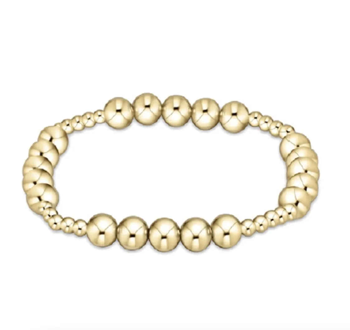 Classic Blissful Pattern Beaded Bracelet - Gold