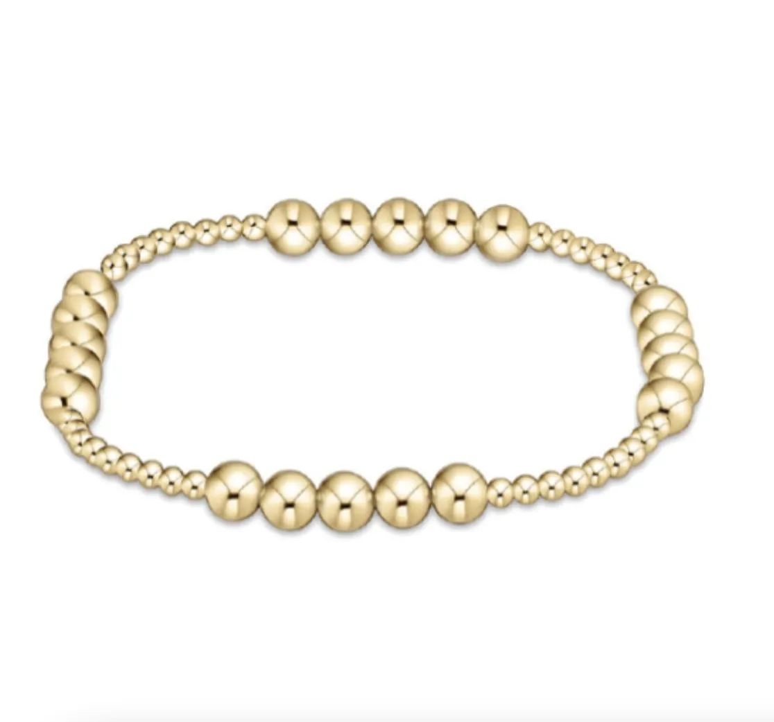 Classic Blissful Pattern Beaded Bracelet - Gold