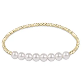 Classic Gold Beaded Bliss Bead Bracelet - Pearl