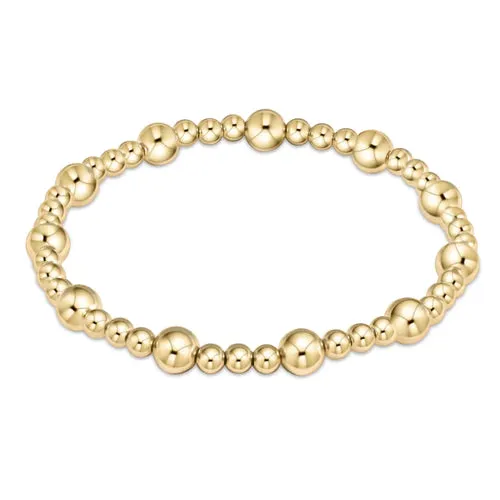 Classic Gold Sincerity Pattern 6mm Bead Bracelet