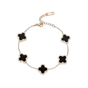 Clover Bracelet Black & Gold