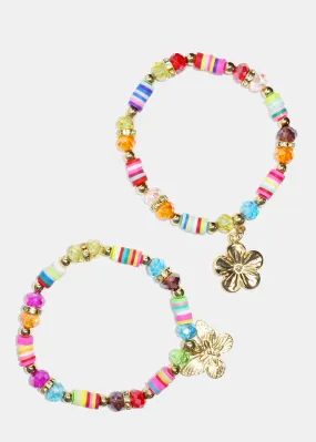 Colorful Beaded Charm Bracelet