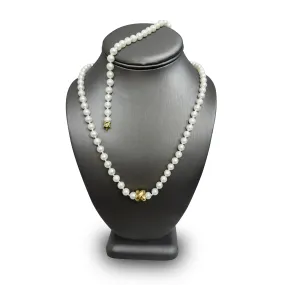 Cultured Pearl and Diamond Convertible Necklace & Bracelet Set in 18k Yellow Gold