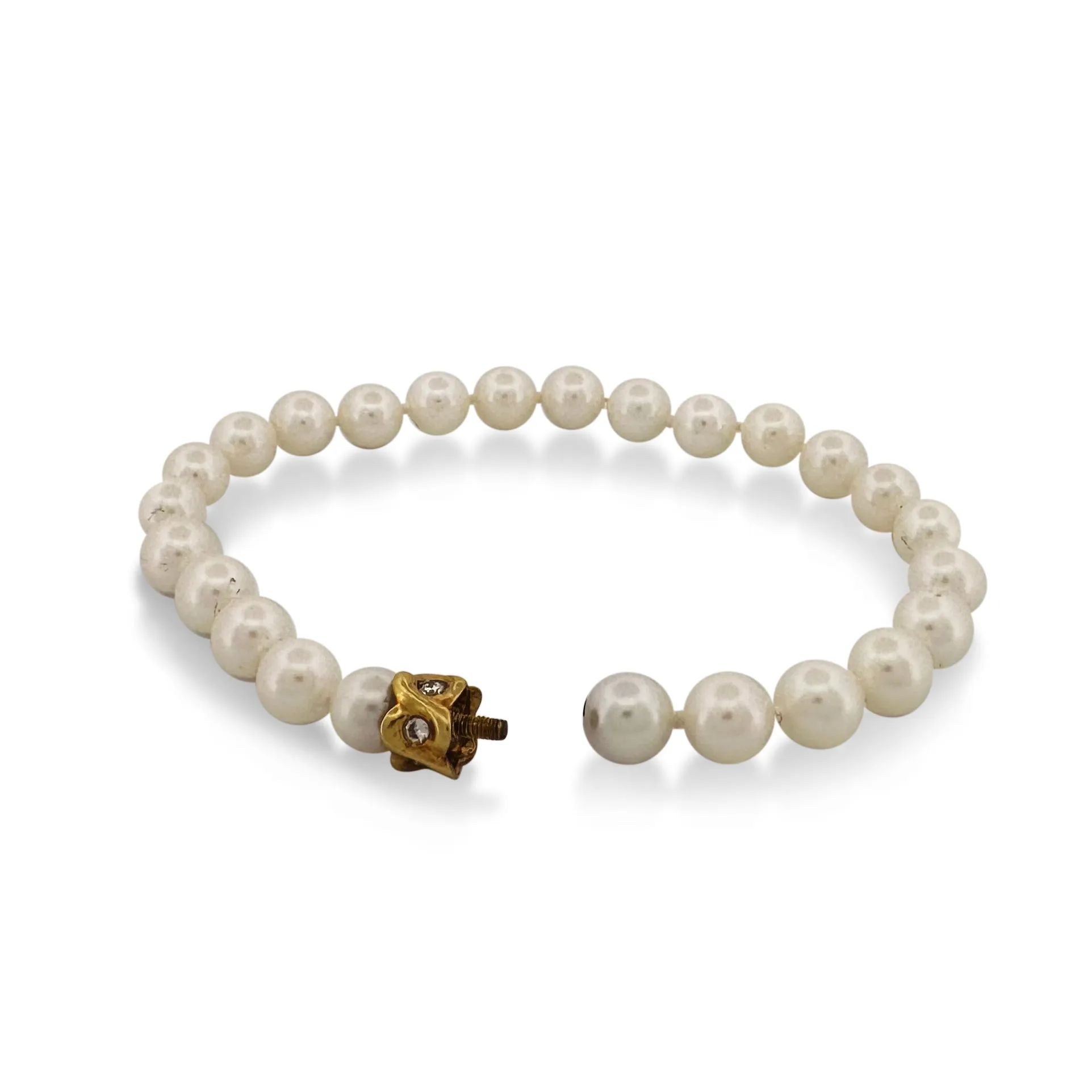 Cultured Pearl and Diamond Convertible Necklace & Bracelet Set in 18k Yellow Gold