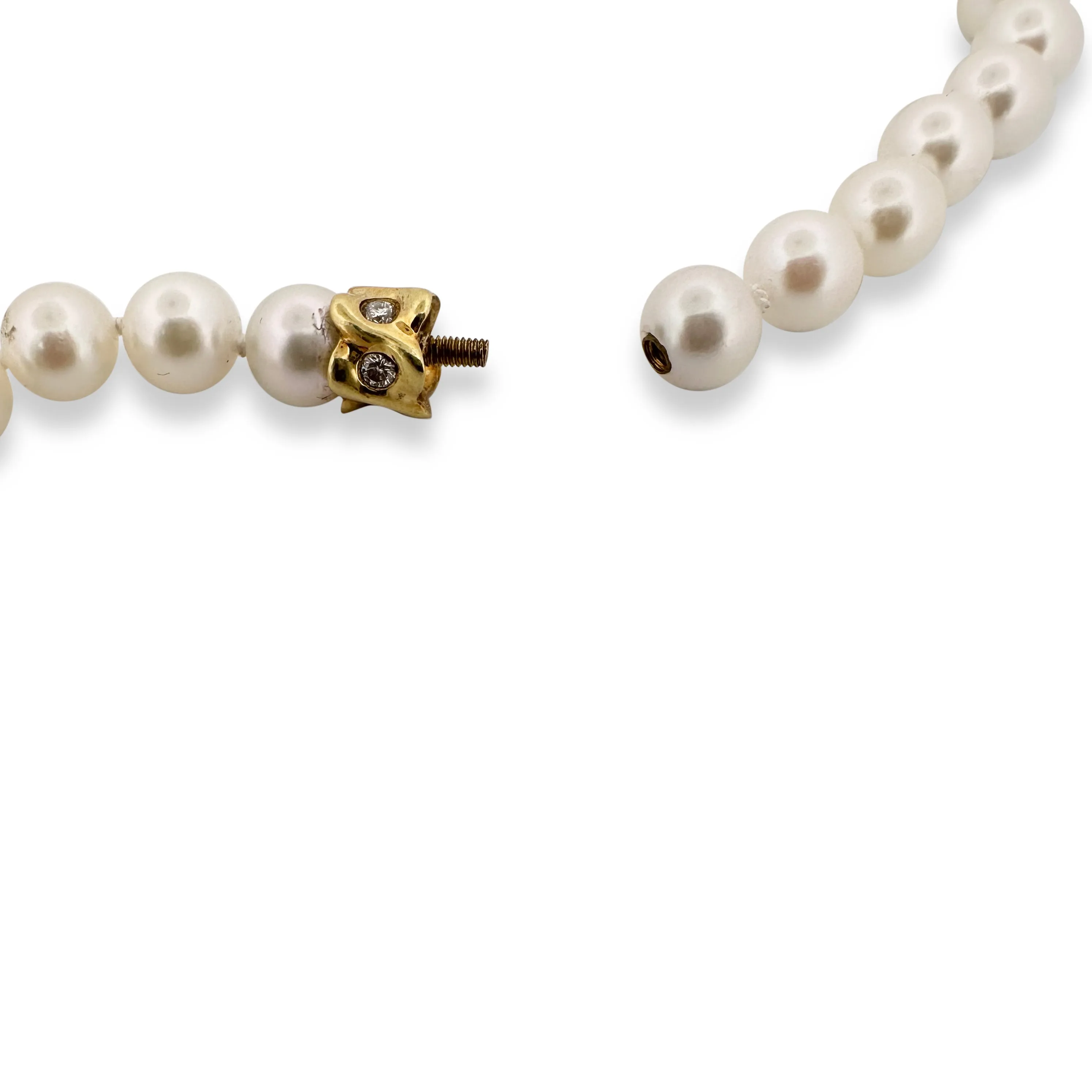 Cultured Pearl and Diamond Convertible Necklace & Bracelet Set in 18k Yellow Gold