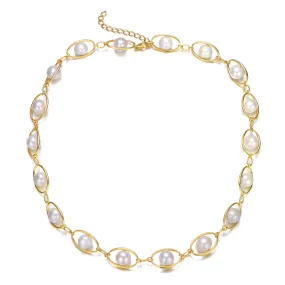 Delphine Golden Eye Pearl Necklace