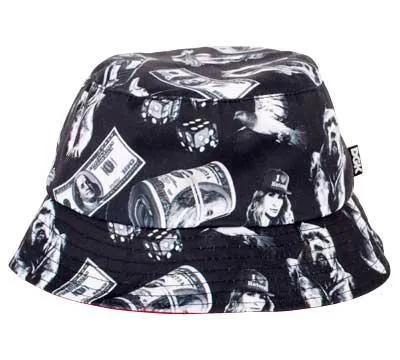 DGK Reversable Money Bucket Hat, Black/Red