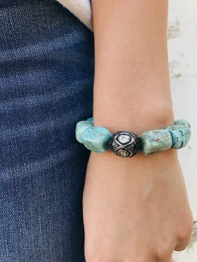 Diamond Connector on Blue Opal Bracelet