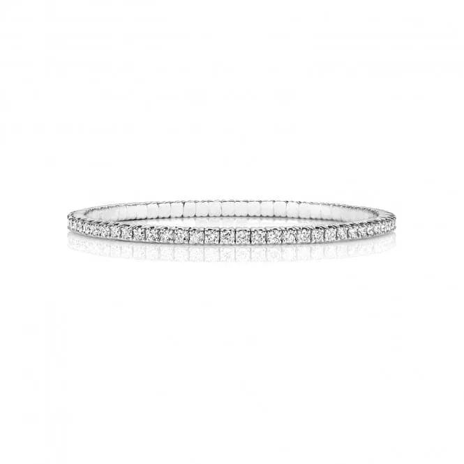 Diamond Jewellery 9ct White Gold Diamond Stretch Bangle BDQ108W