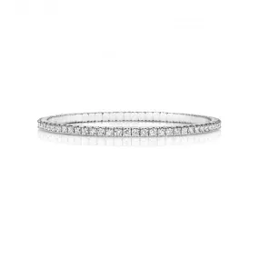 Diamond Jewellery 9ct White Gold Diamond Stretch Bangle BDQ108W