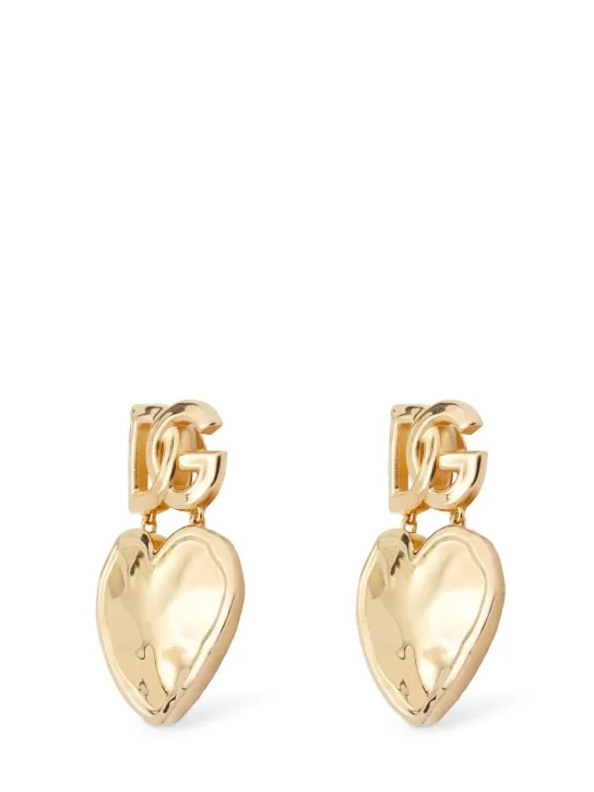 Dolce&amp;Gabbana   DG logo &amp; heart drop earrings 