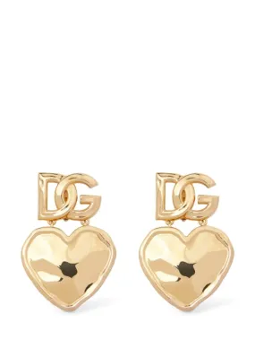 Dolce&amp;Gabbana   DG logo &amp; heart drop earrings 