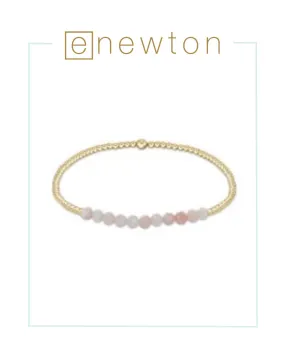 E Newton Gold Bliss 2mm Bead Bracelet - Pink Opal