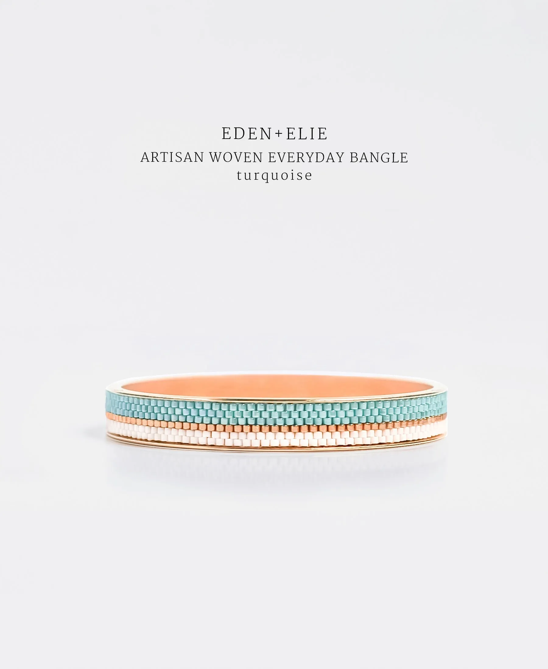 EDEN   ELIE Everyday Gold Narrow Bangle - turquoise