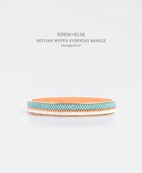 EDEN   ELIE Everyday Gold Narrow Bangle - turquoise