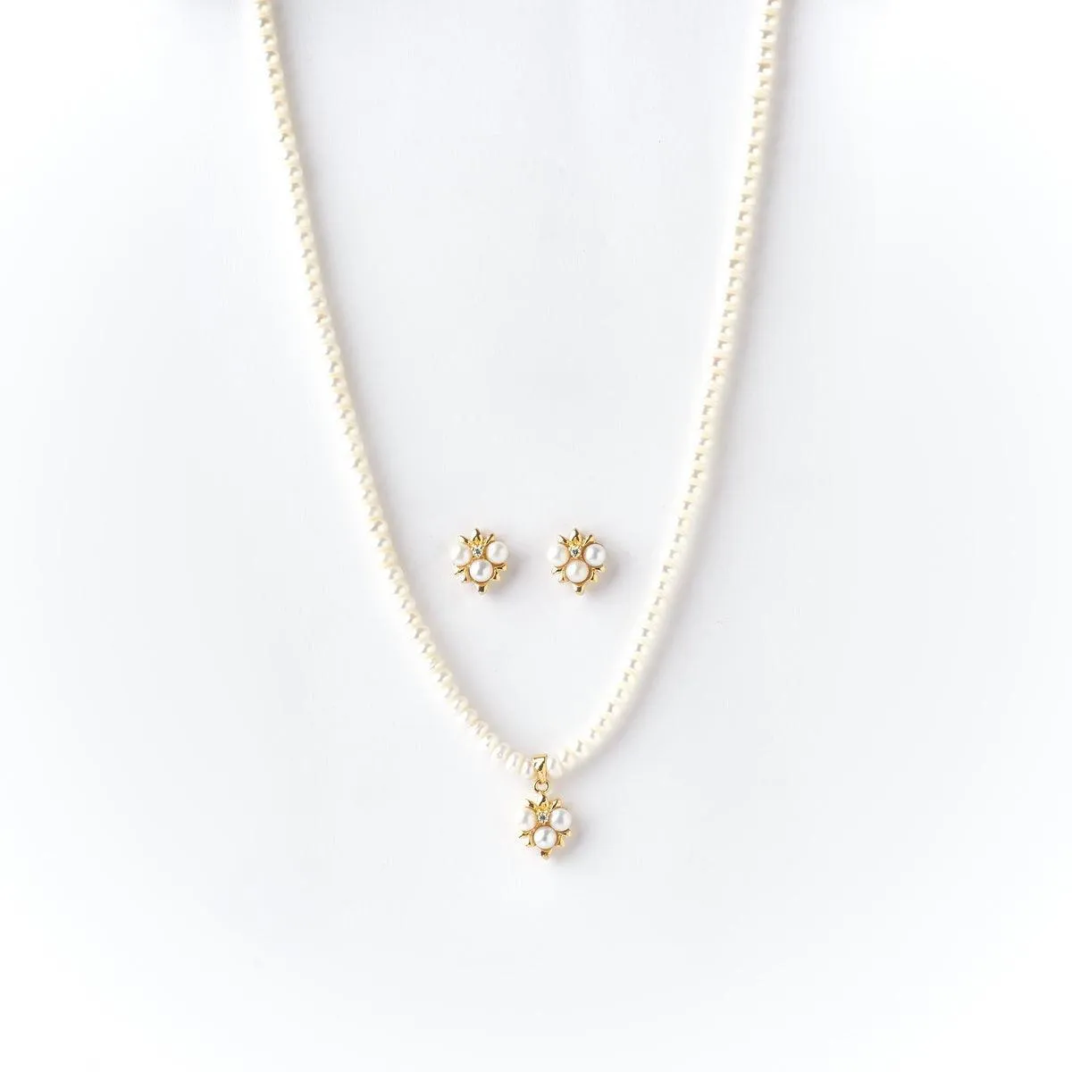 Elegant Real Pearl Necklace Set