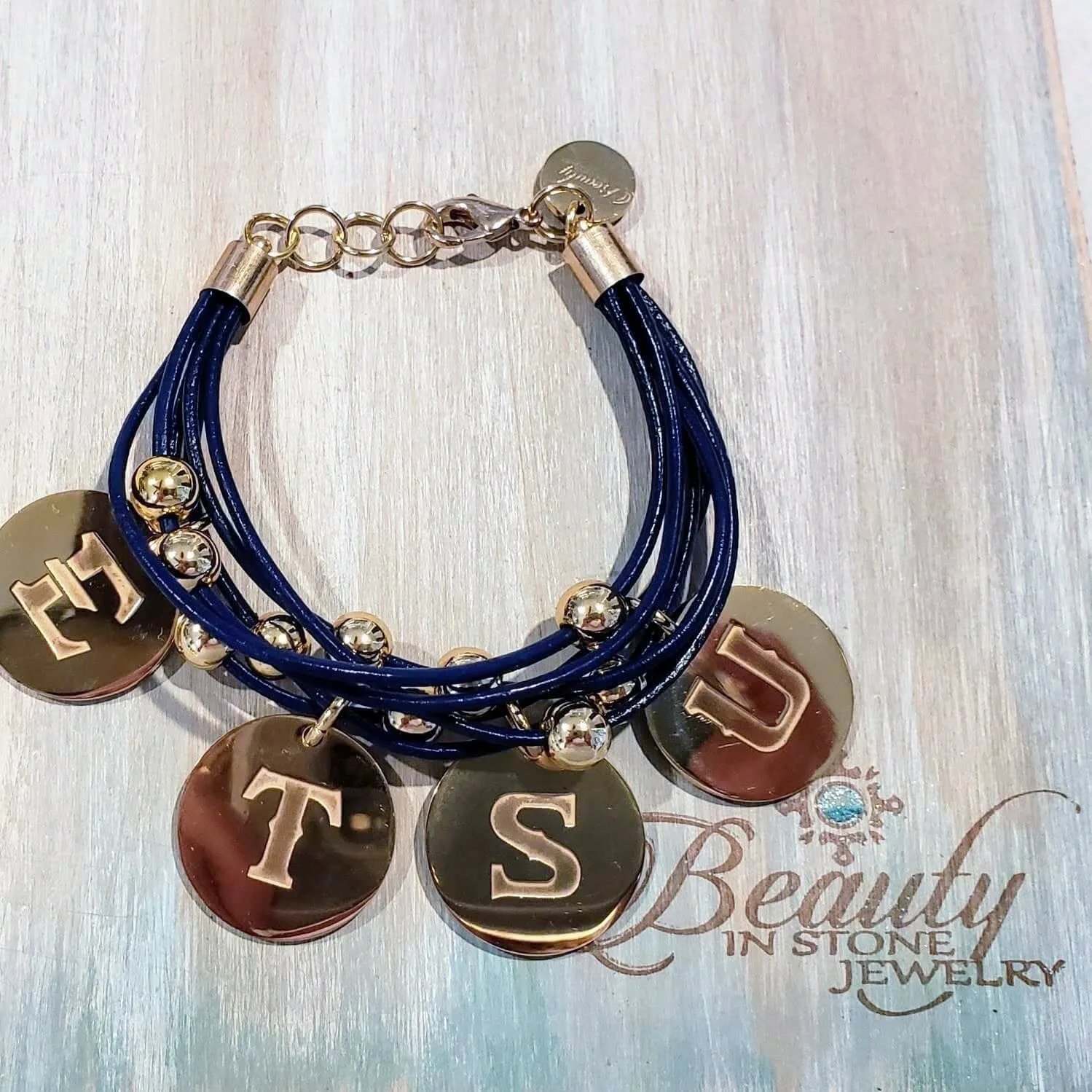 ETSU Navy Blue Leather Bracelet