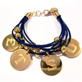 ETSU Navy Blue Leather Bracelet