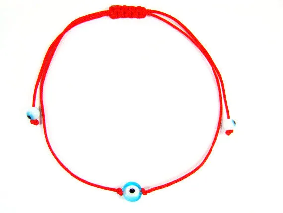 Evil Eye Bracelet Red String Cord Glass Bead