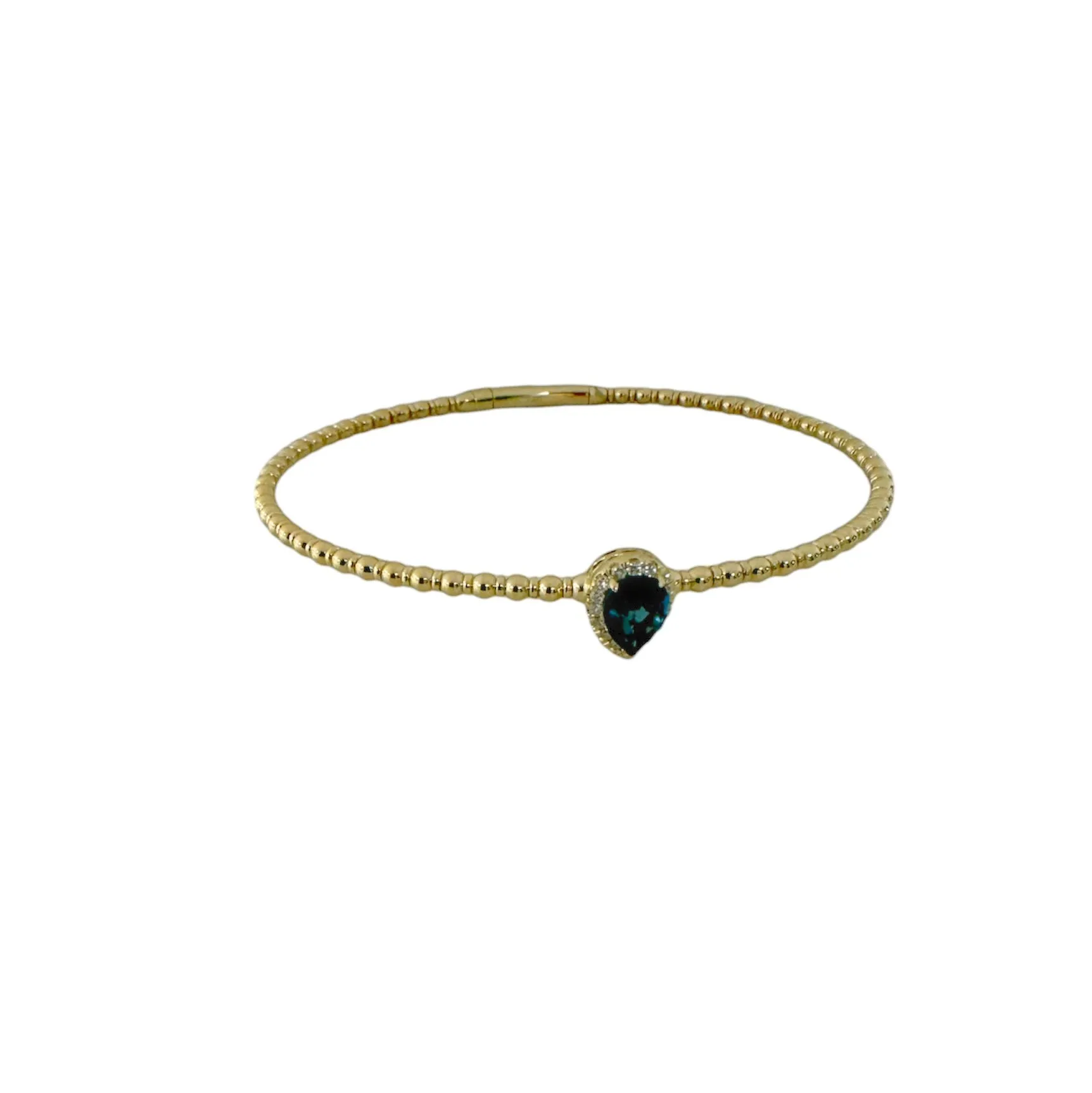 Flexible Blue Topaz & Diamond Halo Bracelet