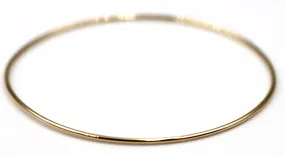 Genuine 9ct Yellow, Rose or White Gold Thin 1.6mm GOLF bangle 65mm inside diameter- Free post