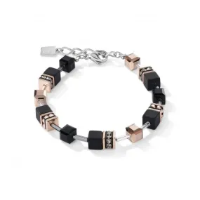 GeoCUBE® Onyx Black-Rose Gold Bracelet 4018/30-1300