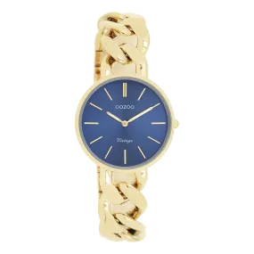 Gold coloured OOZOO watch with gold coloured chunky chain bracelet - C20359