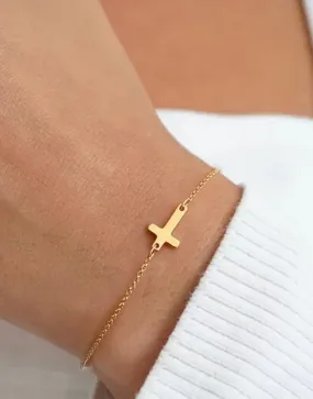 Gold Cross Chain Bracelet