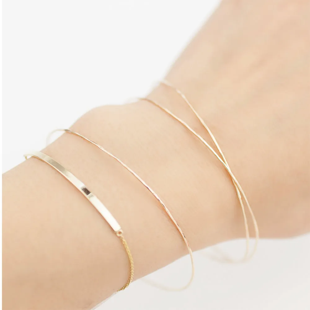 Gold Streaks Hammered Bangle (Set of 3 bangles)