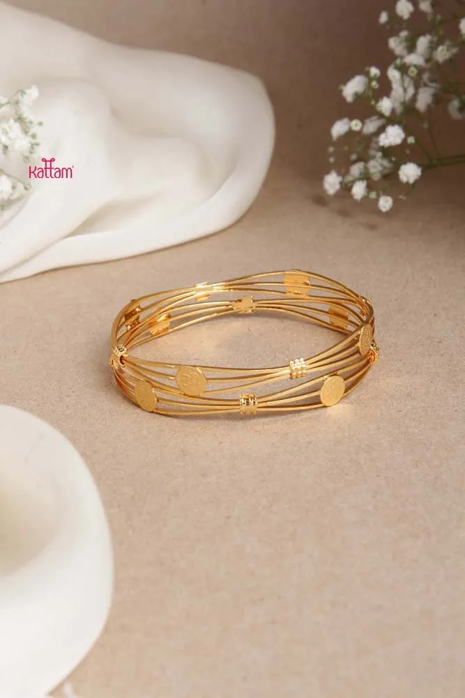 Goldtone Goddess Coin Bangle