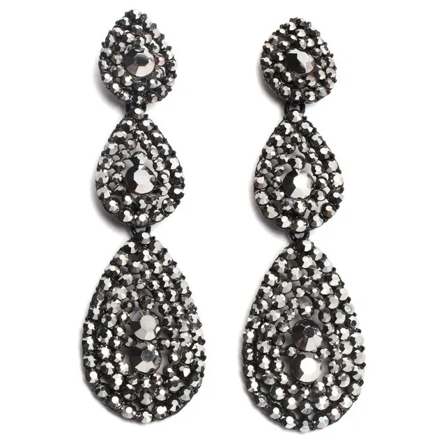 Good quality New arrive 2017 Trend fashion women earrings crystal vintage big round statement Earrings for women jewelry