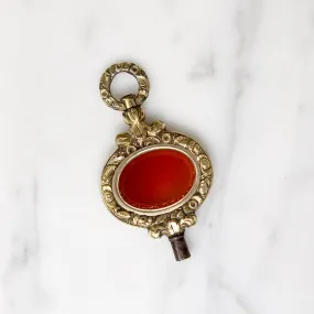 Gorgeous Georgian Pinchbeck & Carnelian Watch Key