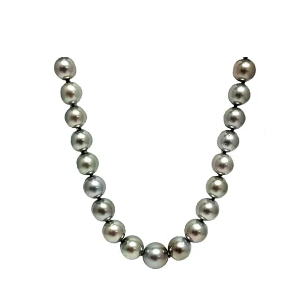 Gray Pearl Strand Necklace, 10MM-13MM