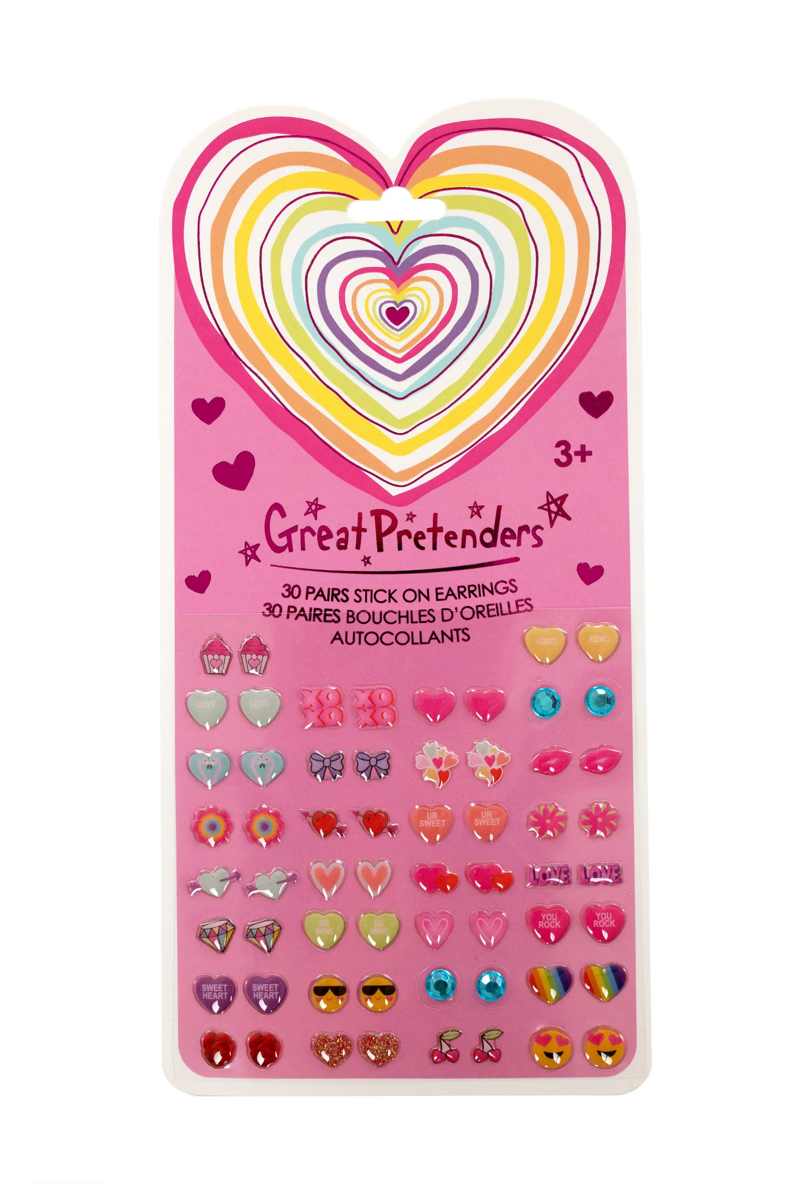 Great Pretenders Stick On Earrings - Hearts