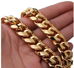 GUILD Men's 8mm Stainless Steel Cuban Link Bracelet with CZ Accents