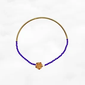 Half Bangle Lotus Lapis Spinel Bracelet