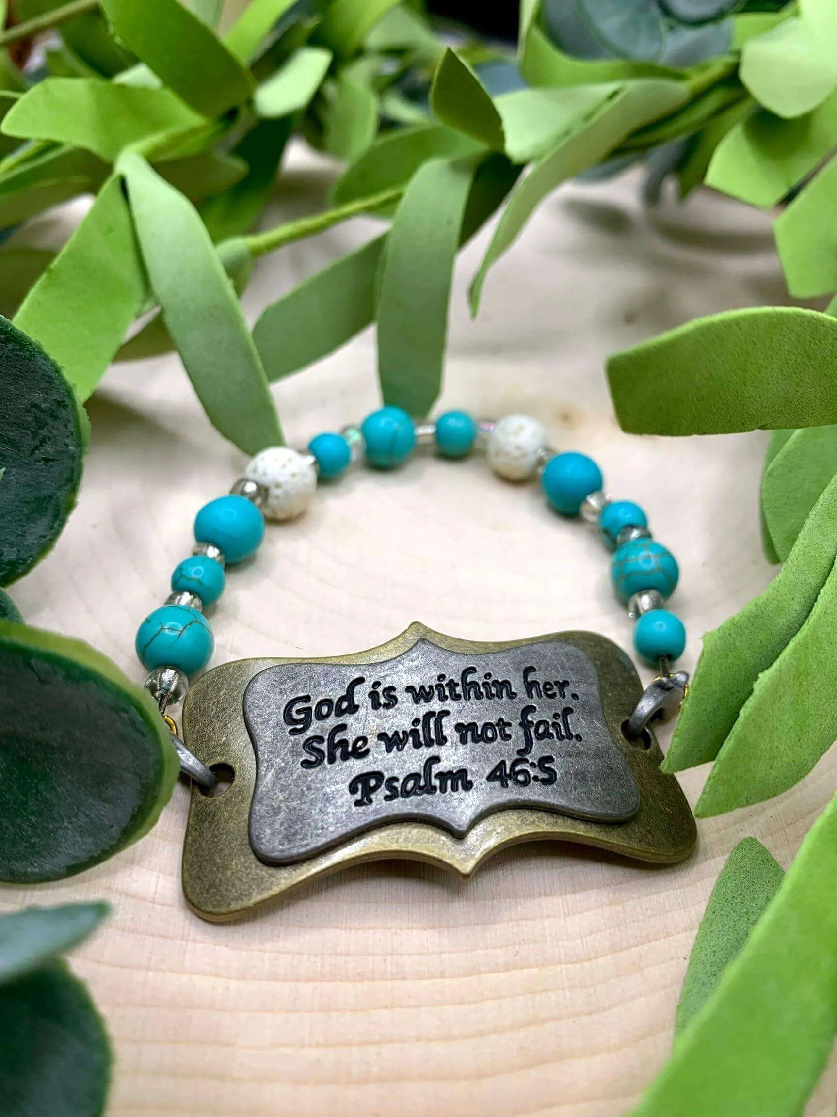 Handmade Beaded Bracelet- Psalm 46:5