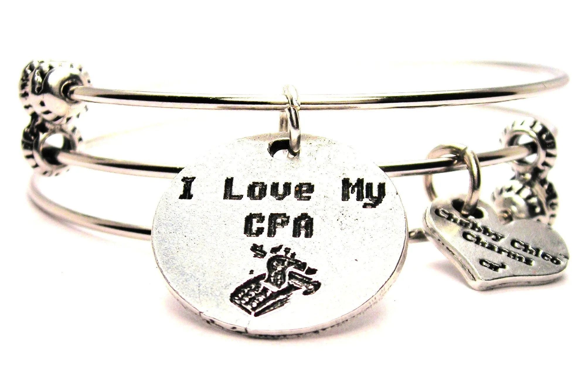 I Love My CPA Triple Style Expandable Bangle Bracelet