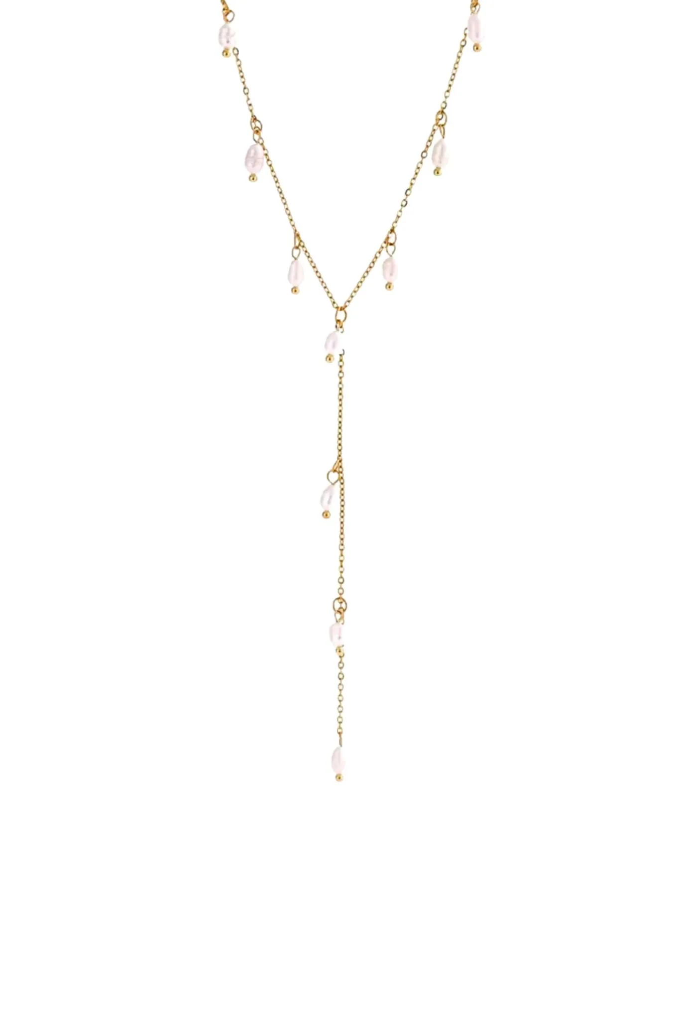 Ilaria Lariat Pearl Chain Necklace