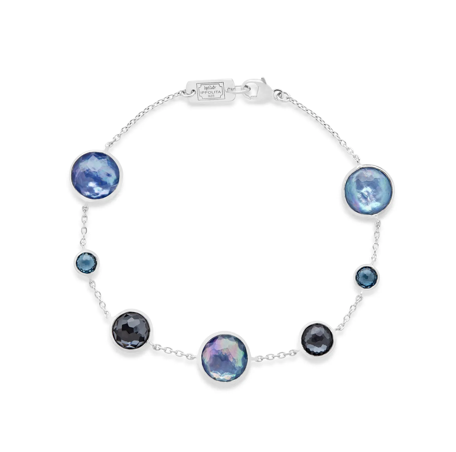 IPPOLITA Lollipop® Sterling Silver Gemstone Station Bracelet in Eclipse