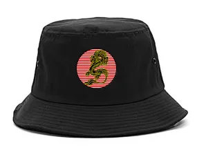 Japanese Dragon Red Sun Mens Bucket Hat