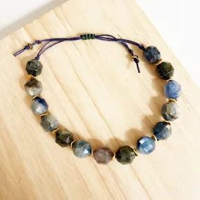 Kyanite Beaded Adjustable Bracelet