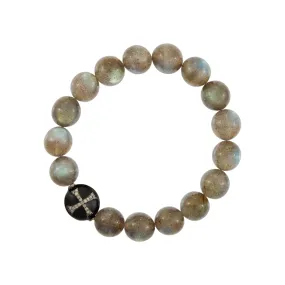 Labradorite & Black Enamel Beaded Bracelet