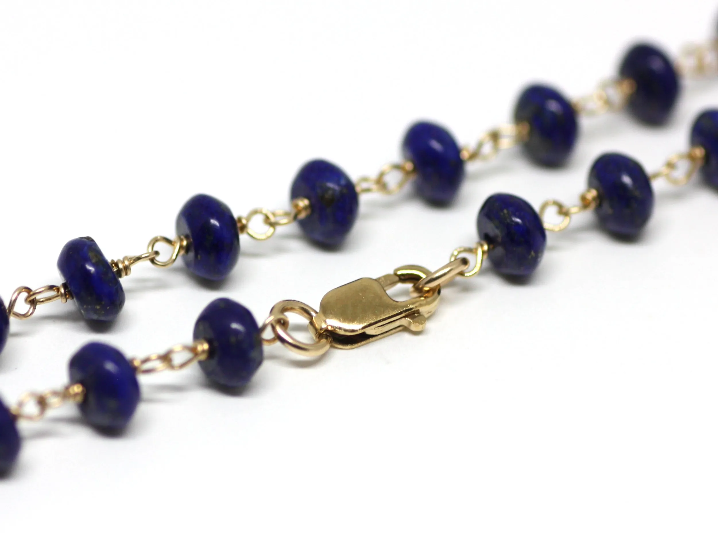 Lapis Lazuli Bracelet in Wire Wrapped Gold