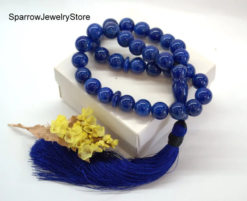 Lapis lazuli pocket mala Lapis lazuli worry beads Energy healing protection bracelet for men Personalized gifts for her mom Meditation gifts