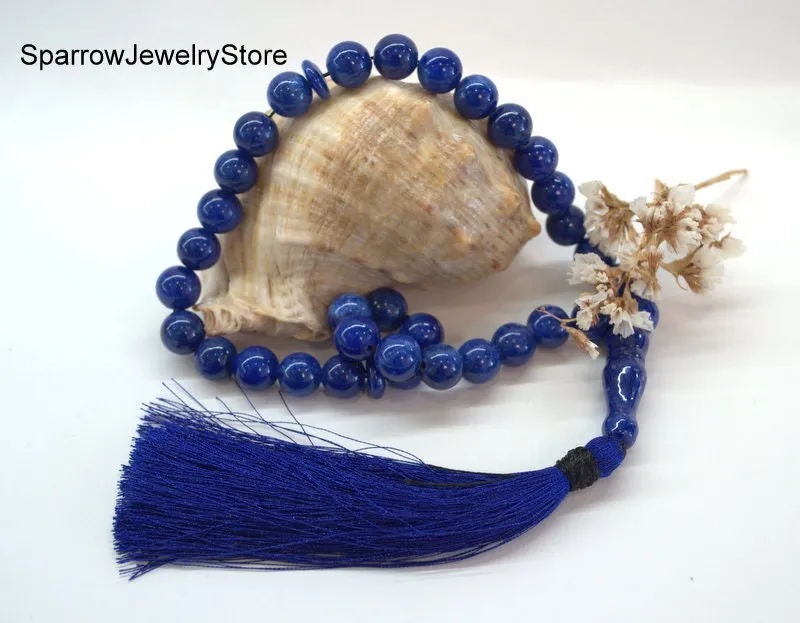 Lapis lazuli pocket mala Lapis lazuli worry beads Energy healing protection bracelet for men Personalized gifts for her mom Meditation gifts