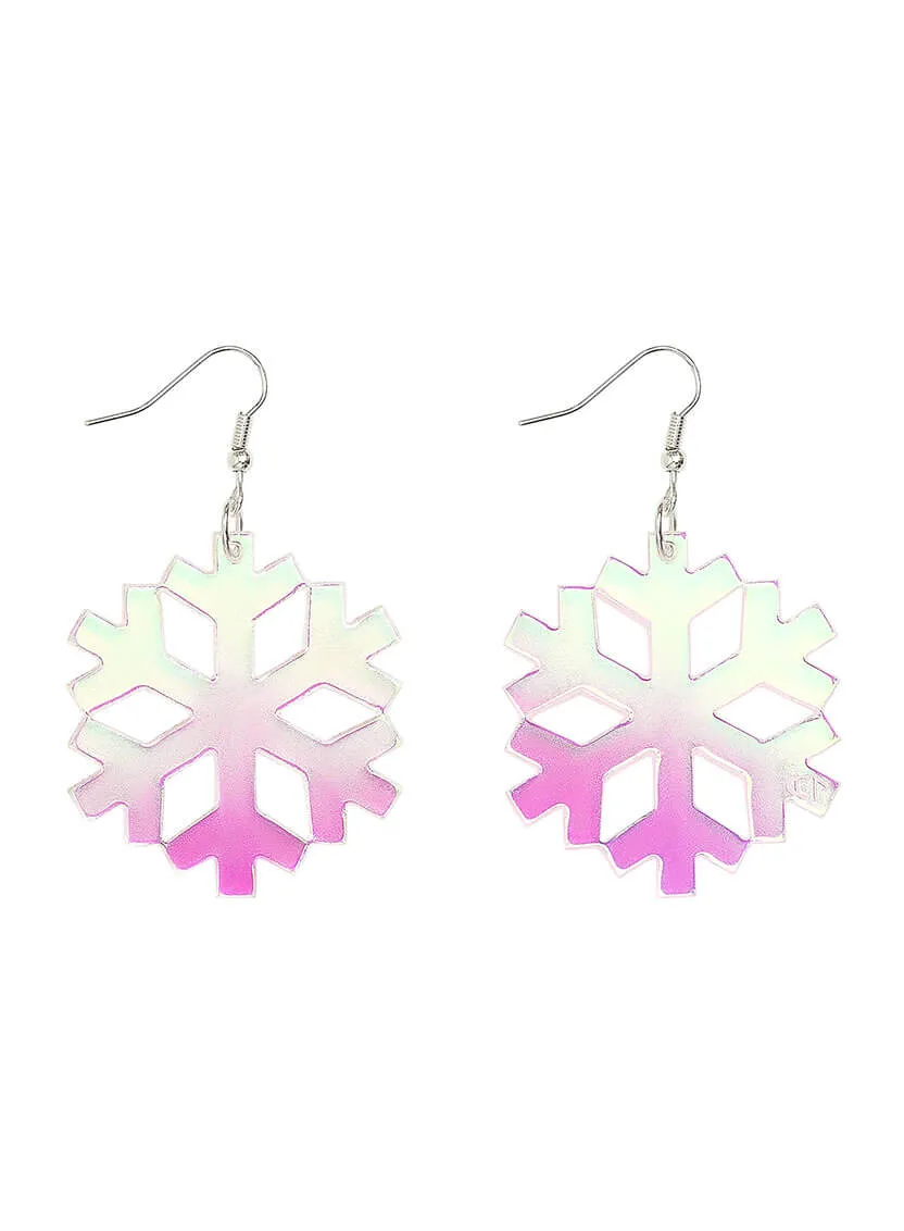 Large Snowflake Charm Earrings